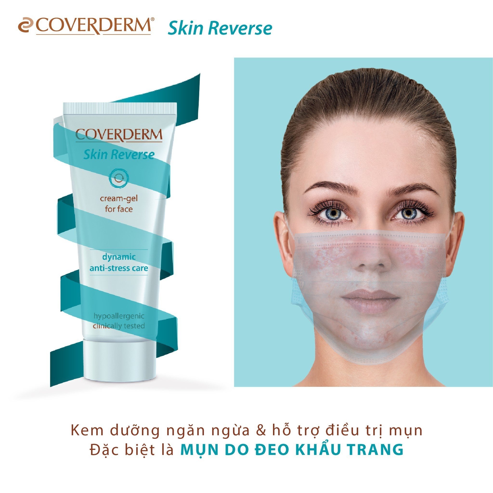 Kem Trị Mụn Công Thức Chuyên Biệt Từ Ý Coverderm Skin Reverse Giúp Giảm Mụn, Cấp Ẩm, Phục Hồi Da Tổn Thương Dung Tích 40ml