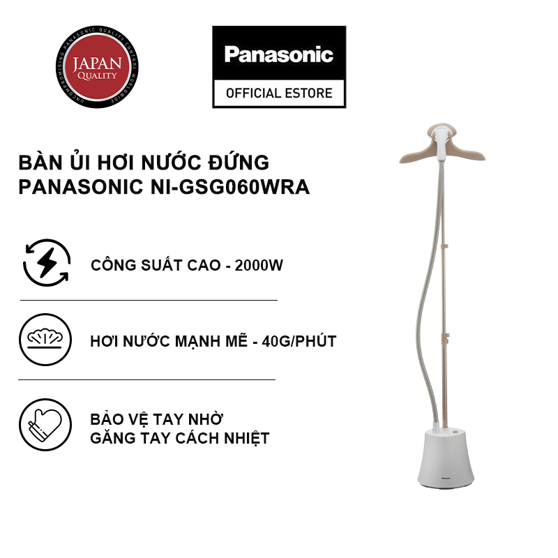 Bàn ủi hơi nước đứng Panasonic NI-GSG060WRA - 2000W - Hàng chính hãng