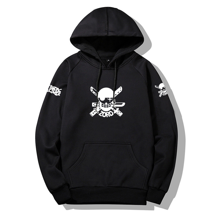 Áo hoodie nam nữ One Piece Zoro tay dài, có mũ thời chất nỉ 2 lớp cực ấm cho mùa đông