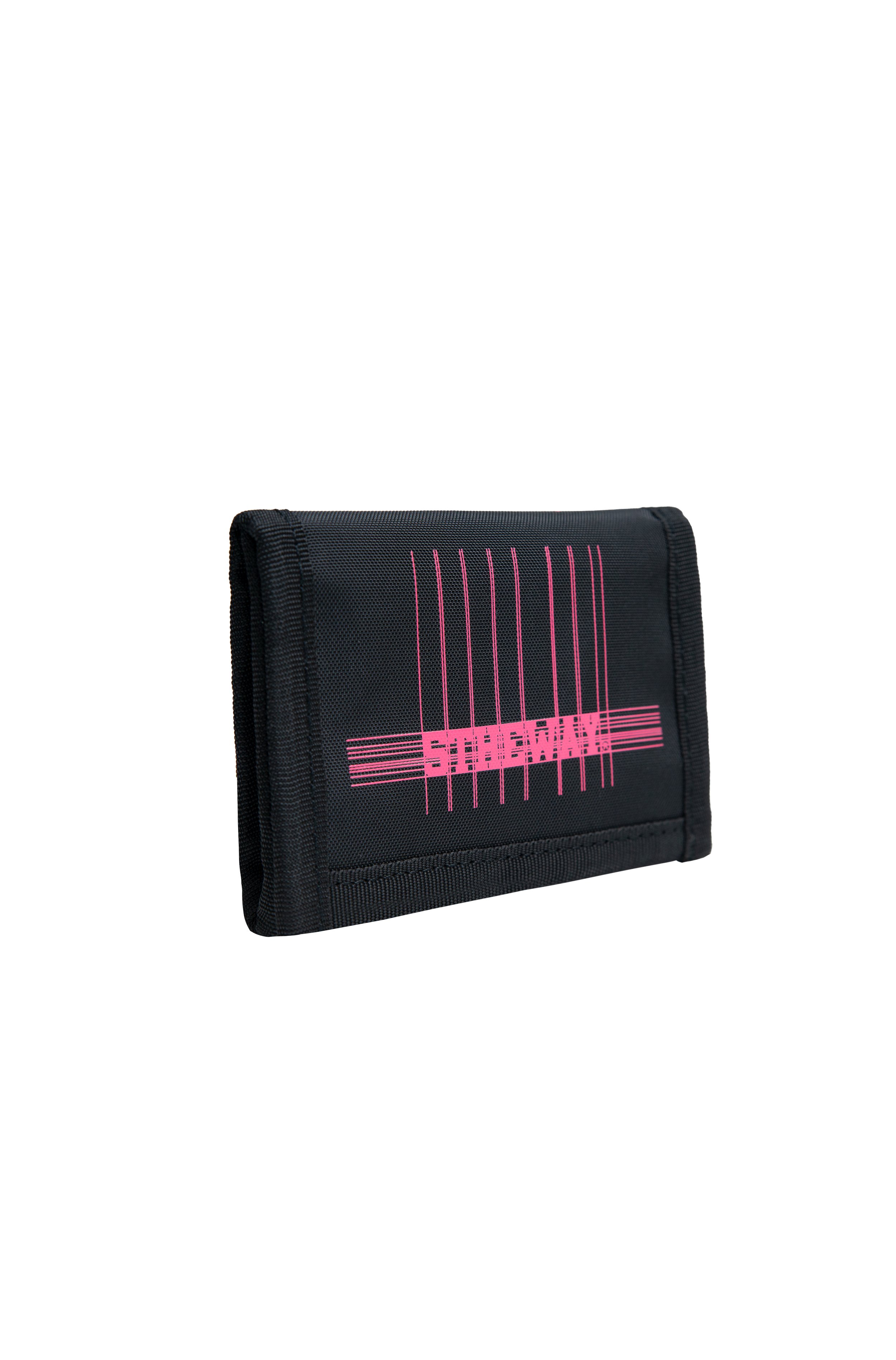 Ví Ngắn Đen Chữ Hồng 5THEWAY aka /PUBLIC ICON/ SQUARE WALLET in HOT PINK