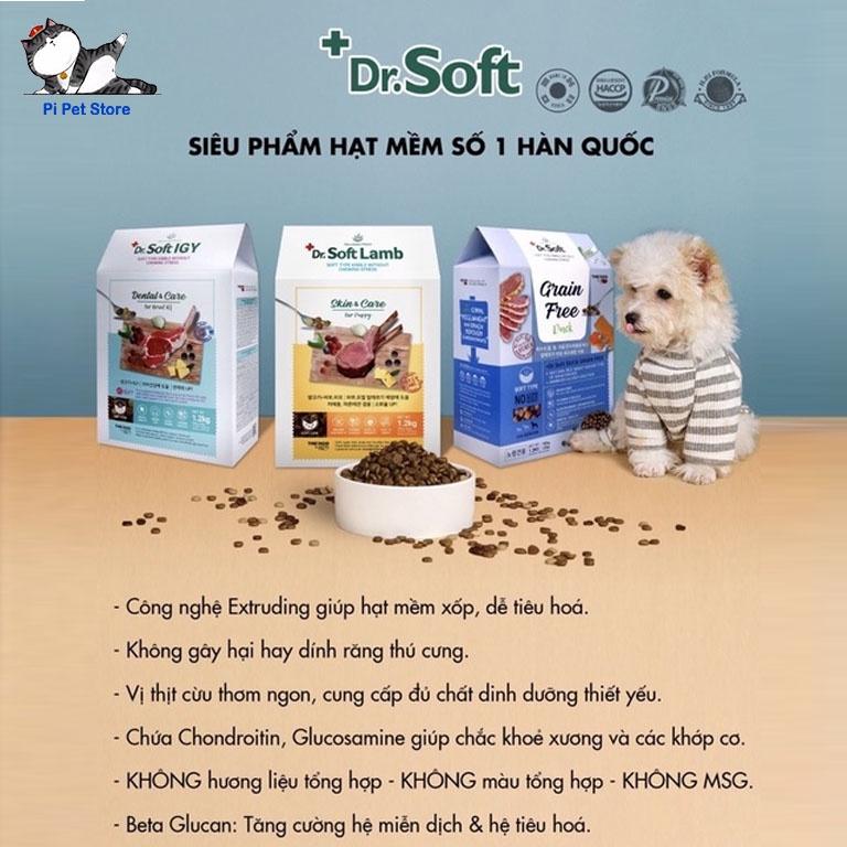 Thức Ăn Hạt Mềm cho Chó vị Cừu nhập khẩu Hàn Quốc Dr.Soft - Hộp 1.2kg