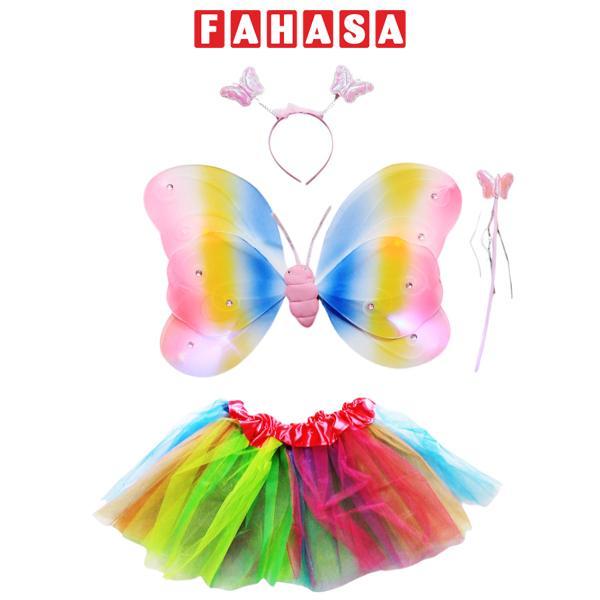 Bộ 4 Phụ Kiện Nàng Tiên Màu Cầu Vồng Có Đèn Hóa Trang Halloween