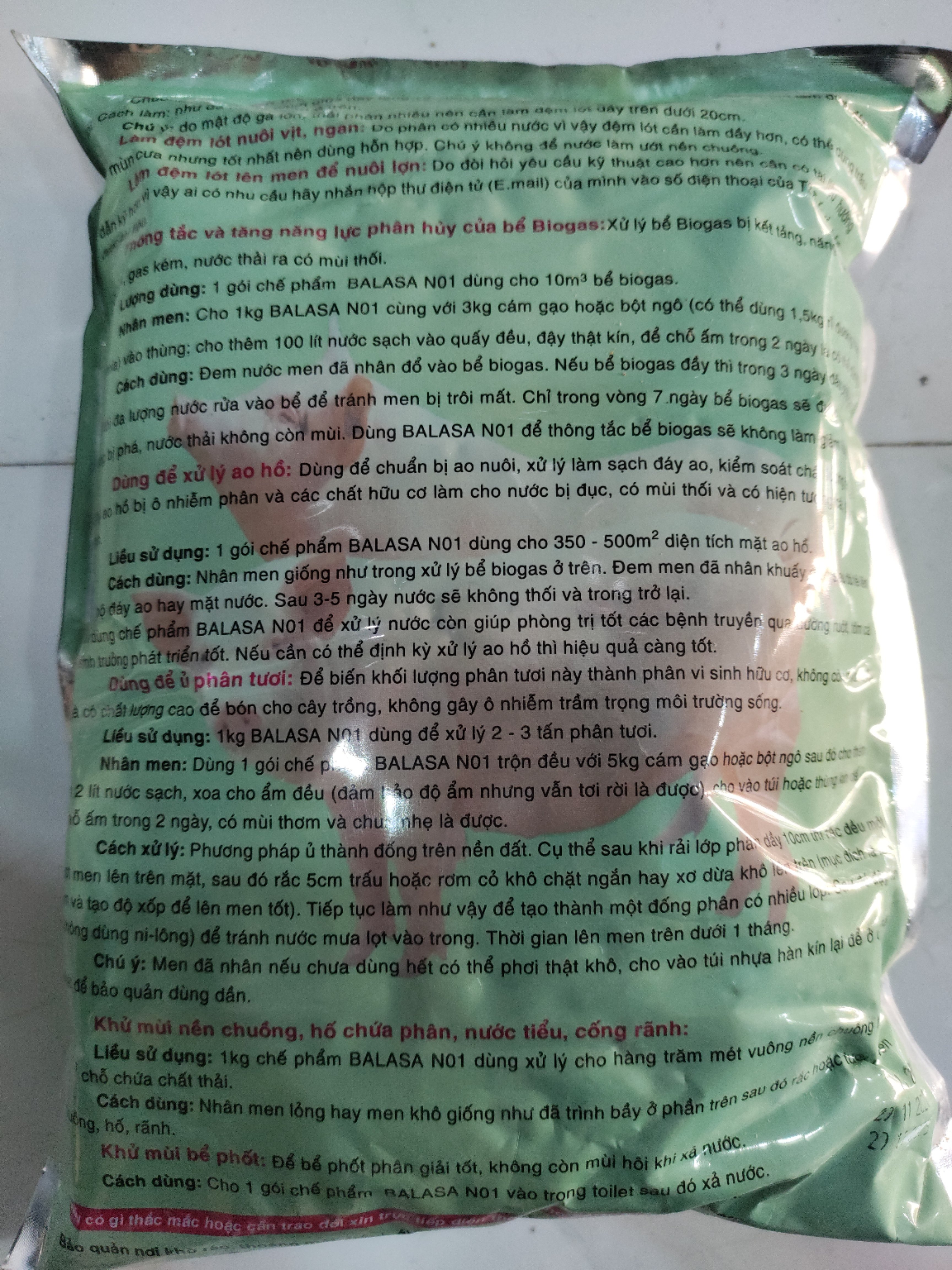 BALASA NO1 1KG Chế phẩm sinh học dùng làm đệm,môi trường lót xử lí