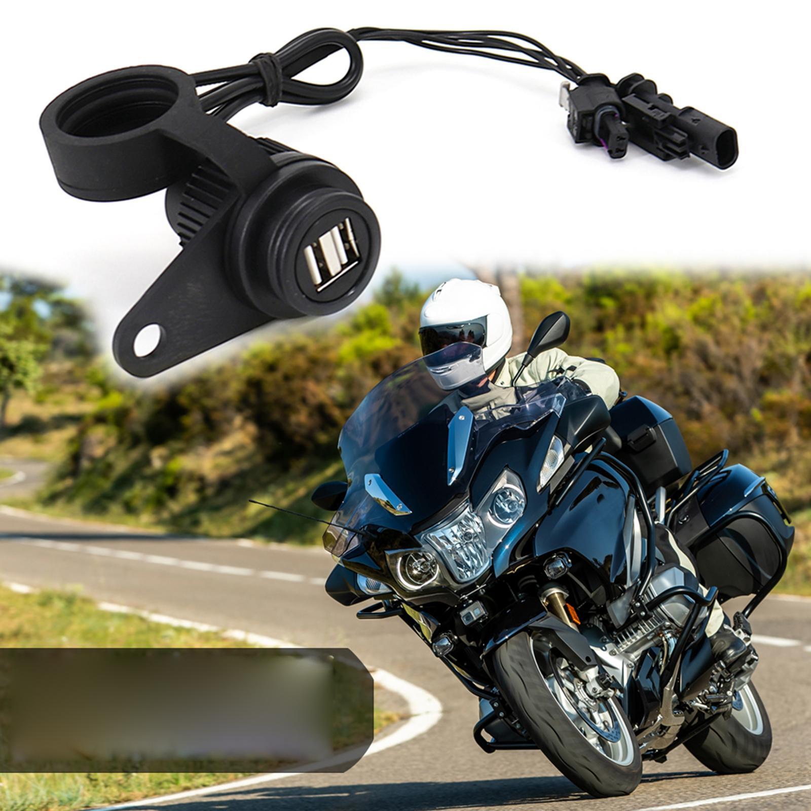 Motorcycle Charger Socket Dual USB Port Quick Disconnect Connector Fits for BMW R1250RT Tablet