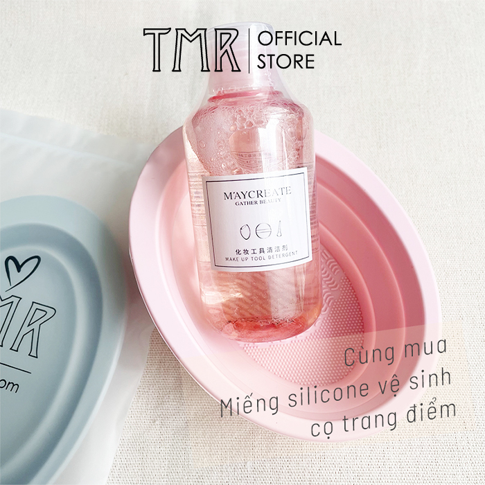 [Set 3] Bộ dụng cụ vệ sinh cọ trang điểm TMR Clean and Dry Combo set giỏ phơi cọ, nước rửa cọ tiện lợi