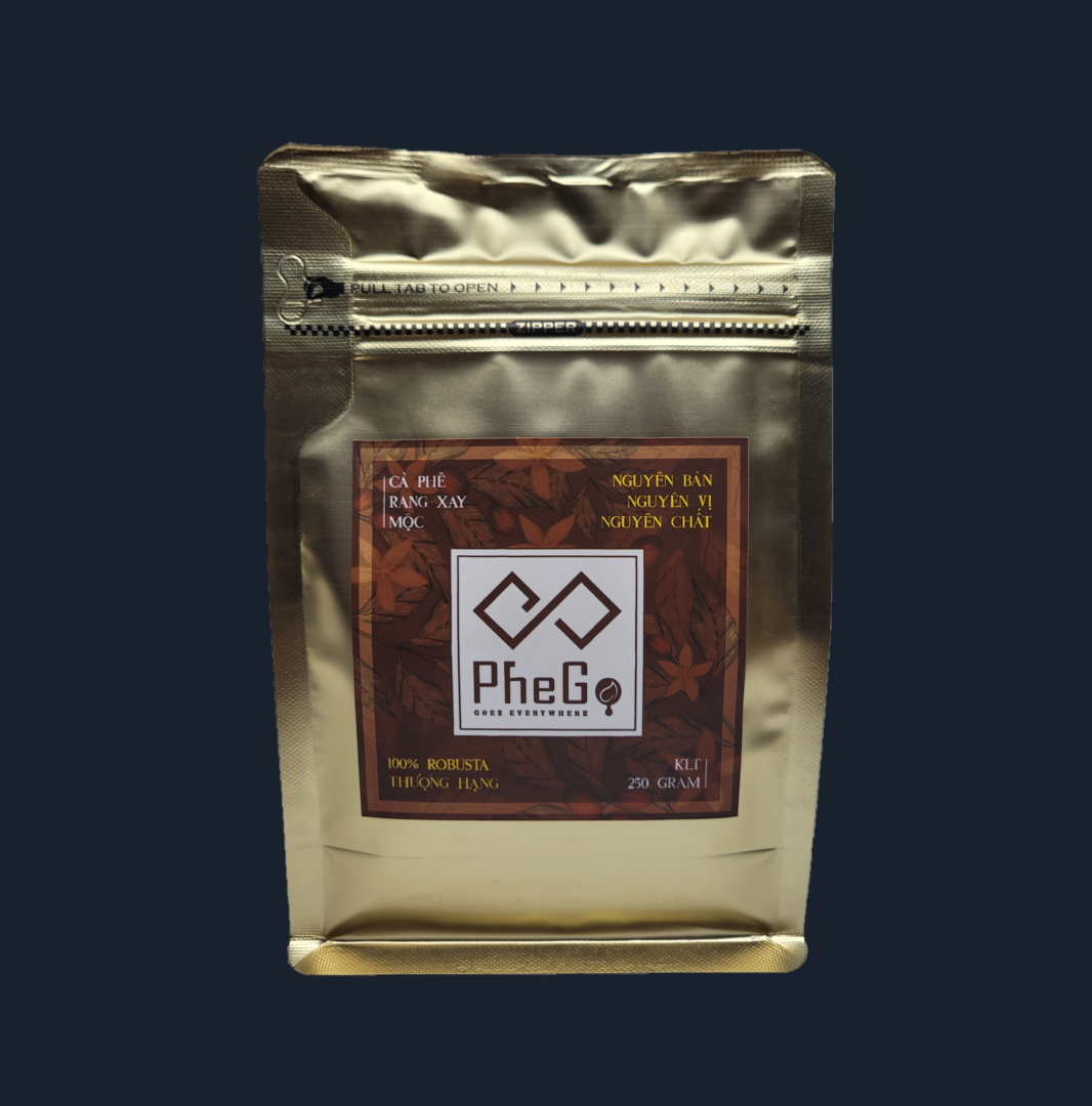 Cà Phê Rang Xay Mộc PheGo - 100% Robusta Thượng Hạng (250gr)