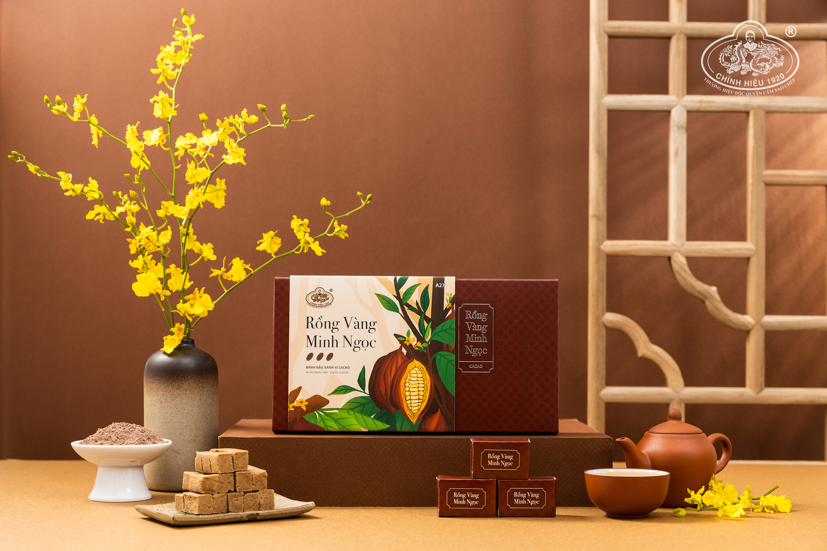 Bánh Đậu Xanh Rồng Vàng Minh Ngọc A27 Cacao