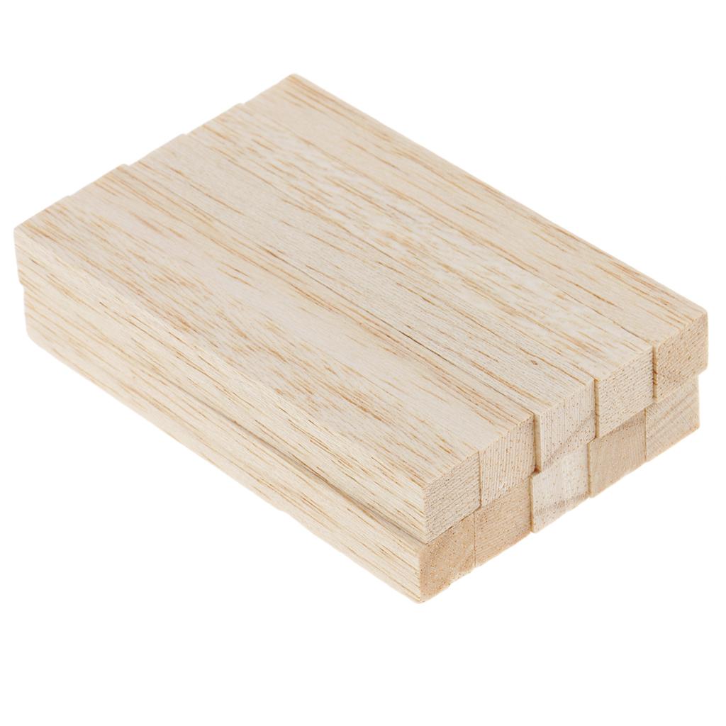 2xBalsa Wood Stick Unfinished Woodcraft Square Stick Dowel Rod 80mm 10 Pieces