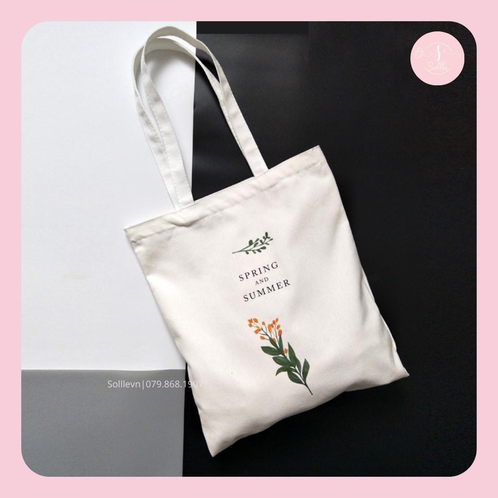 Túi tote Sollle vải canvas, túi ulzzang vải bố mộc không nhuộm hóa chất