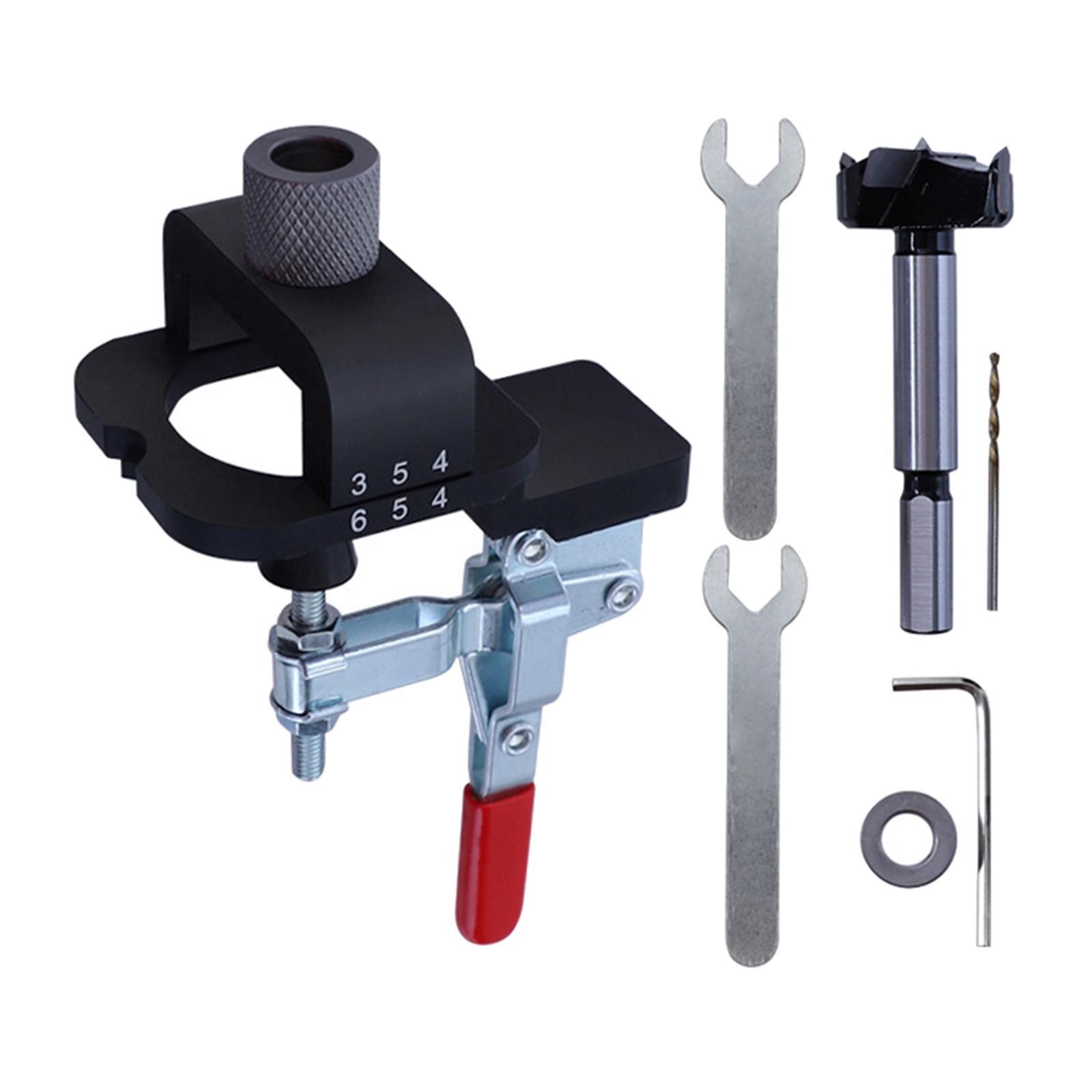 35mm Woodworking Hole Opener Hinge Jig Kit for Door Cabinet Hole Punching