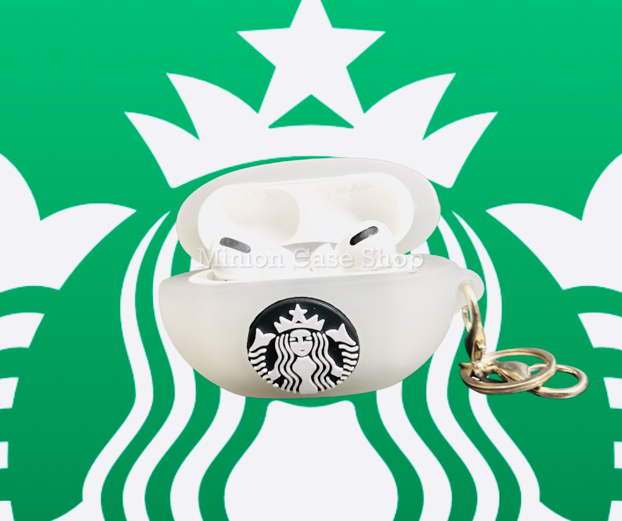 Case bảo vệ dành cho Airpods Pro/Pro 2 hình chai nước Starbucks chất liệu silicon 3d cao cấp