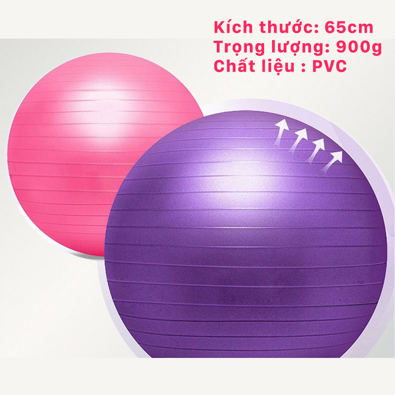 Bóng Tập Yoga Da Trơn 65cm - YOGA QG, Tặng Kèm Dụng Cụ Bơm Bóng, Giúp Bài Tập Yoga Trở Nên Đơn Giản, Nhẹ Nhàng, Đem Lại Hiệu Quả Cao