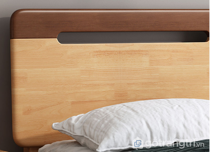 Giường ngủ gỗ sồi tự nhiên thiết kế đẹp