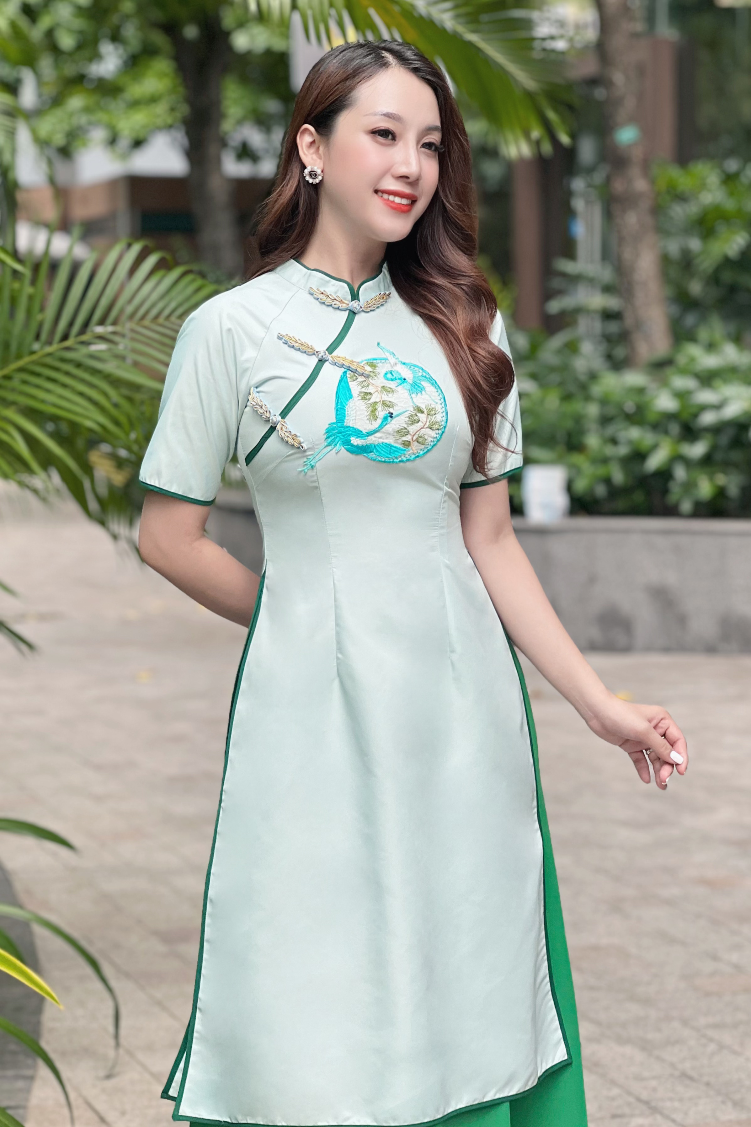 Áo dài cách tân xinh lung linh AD033 - Lady Fashion -Khánh Linh Style