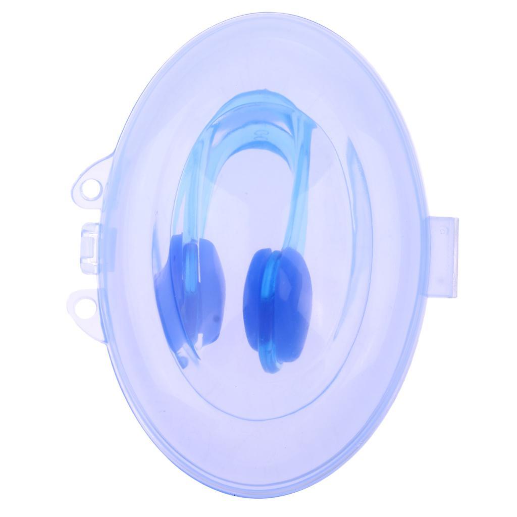 Men Women Soft Silicone Swim Swimming Nose Clip With Storage Case