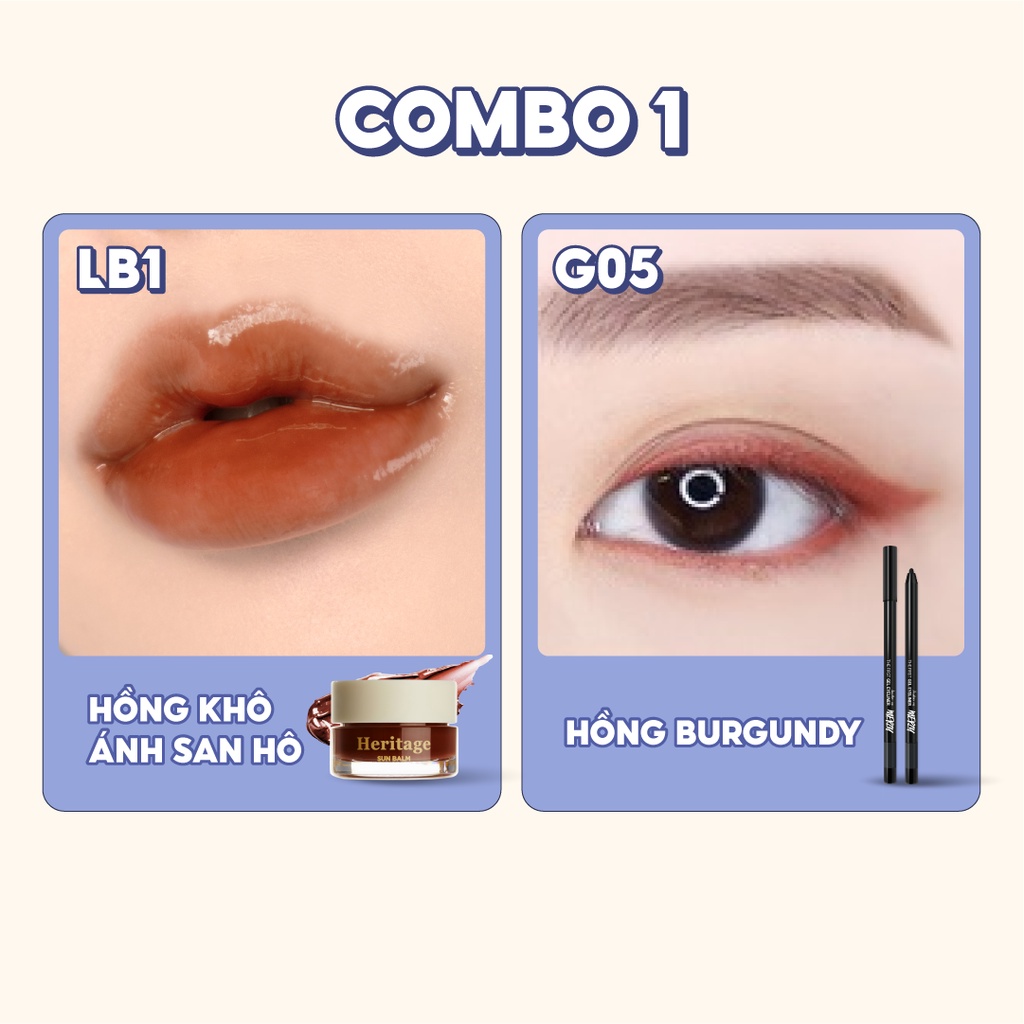 Combo Son Dưỡng Ẩm Merzy The Heritage All Day Lip Care 4g + Chì kẻ Mắt Merzy Another Me The First Gel Eyeliner 0.5g