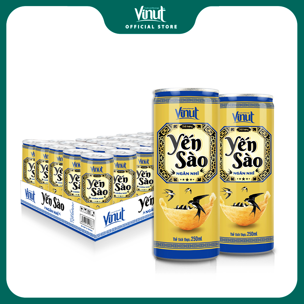 Khay 24 Lon Nước Yến Ngân Nhĩ Vinut 250ml