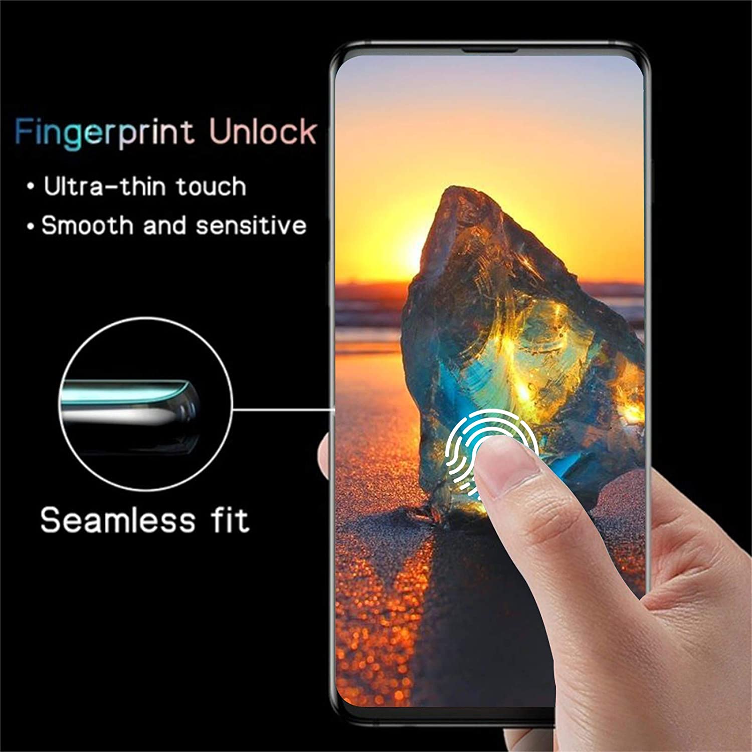 Miếng dán kính cường lực 3D cho Samsung Galaxy S21 / Galaxy S21 Ultra / Galaxy S21 Plus / Galaxy S21+ hiệu Kuzoom Protective Glass - mỏng 0.3mm, vát cạnh 2.5D, độ cứng 9H, viền cứng mỏng - Hàng nhập khẩu