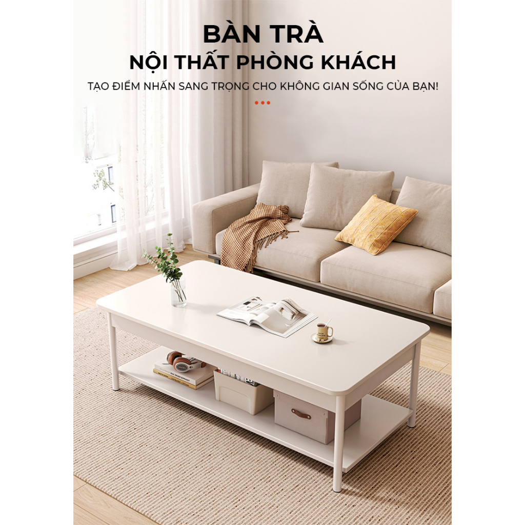 Bàn Trà Sofa 2Tầng Phong Cách Hiện Đại Khung Thép Chống Gỉ An Toàn AM137