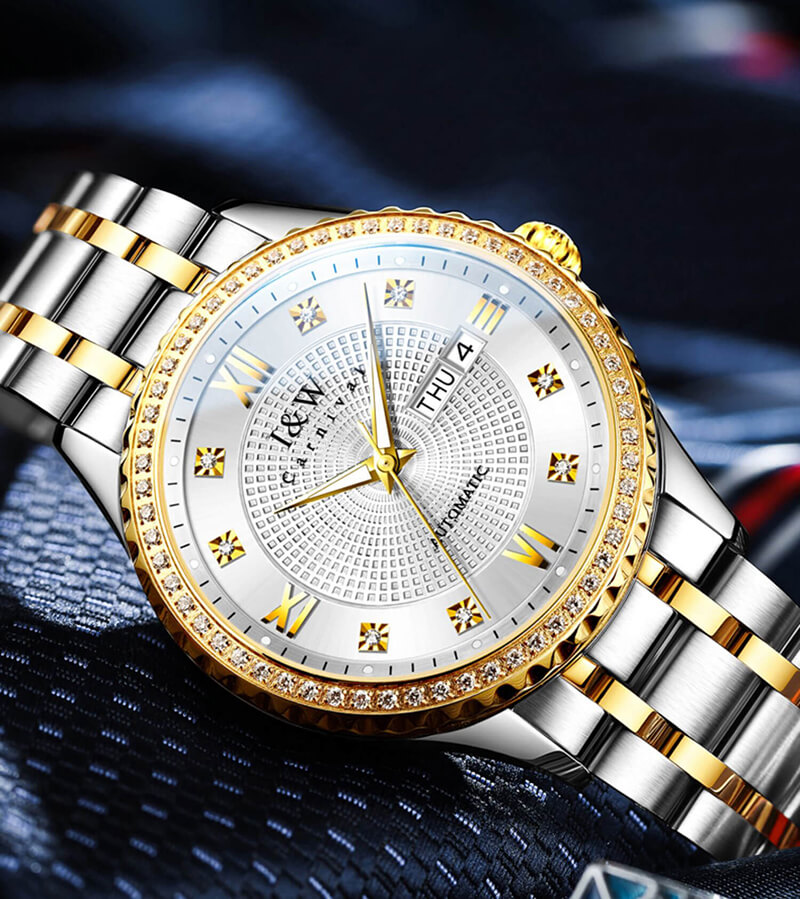 Đồng hồ nam chính hãng IW CARNIVAL IW615G-3 Kính sapphire ,chống xước ,Chống nước 50m ,Bảo hành 24 tháng,Máy cơ (Automatic),dây kim loại thép không gỉ 316L, thiết kế đơn giản dễ đeo