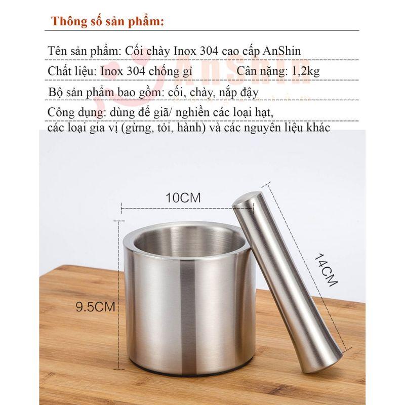 Bộ Cối Chày Inox 304 sáng bóng đẹp