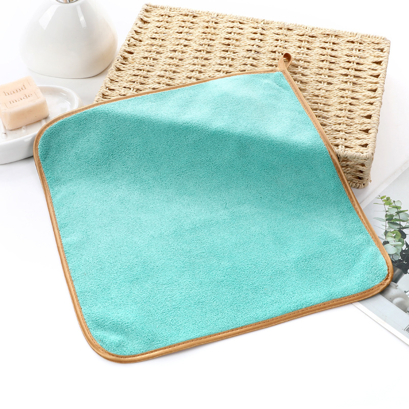 Khăn tay lau bếp treo tường 25x25 , Khăn lau tay lau bát nhà bếp đa năng có móc treo siêu mềm thấm hút tốt - Màu Ngẫu Nhiên