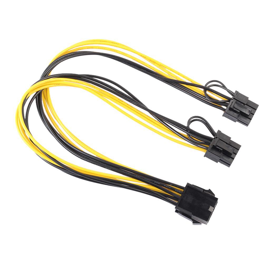4-6pack CPU 8Pin to Graphics Video Card Double PCI-E Power Supply Y Splitter