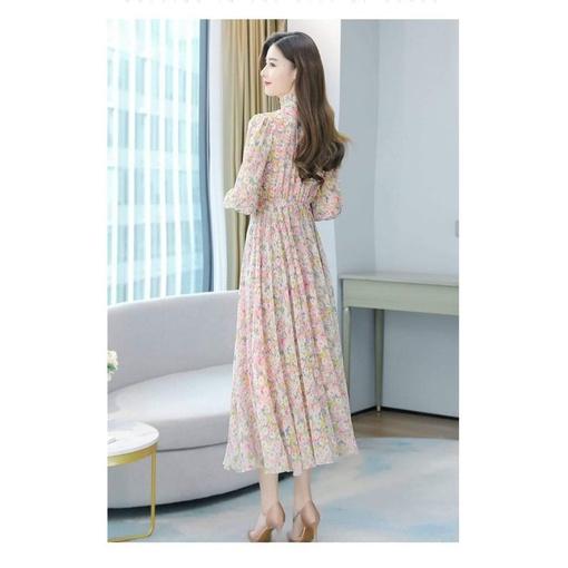 HÀNG NHẬP - ĐẦM MAXI VOAN HOA NHÍ NGỰC VIỀN BÈO
