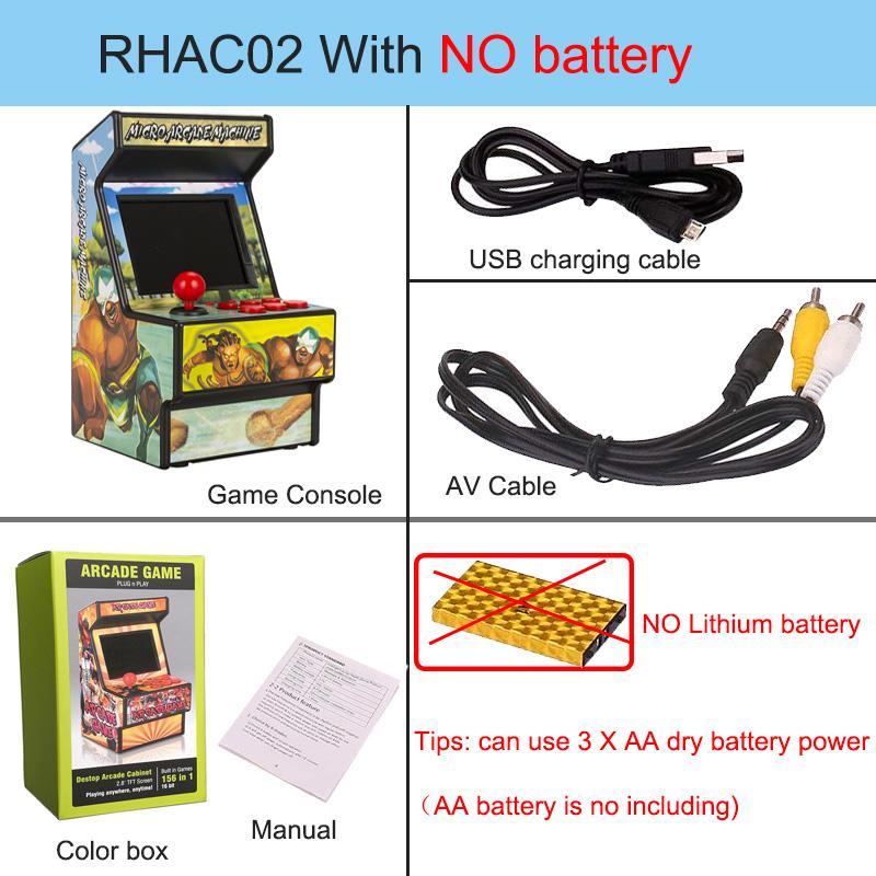 16 bit Mini Arcade Game Machine Game Trò chơi trò chơi máy chơi game 156 trò chơi cho SEGA 2,8 inch Retro Handheld Game Player Hỗ trợ đầu ra AV