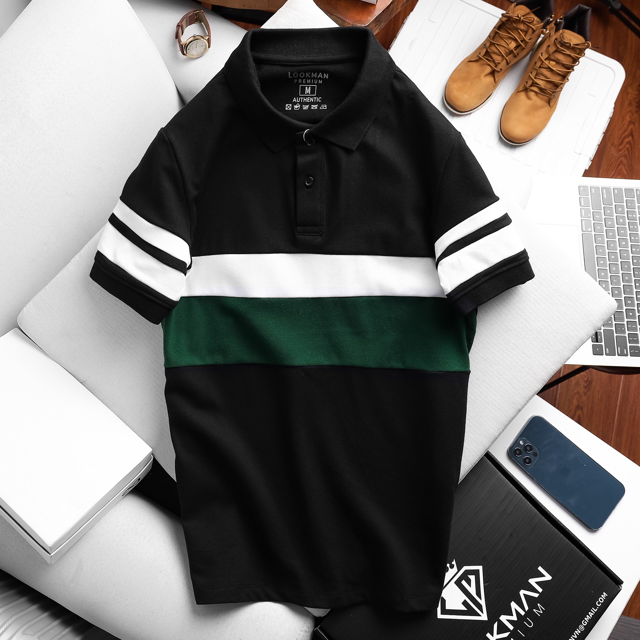 Áo thun nam có cổ LOOKMAN - POLO JOY M02