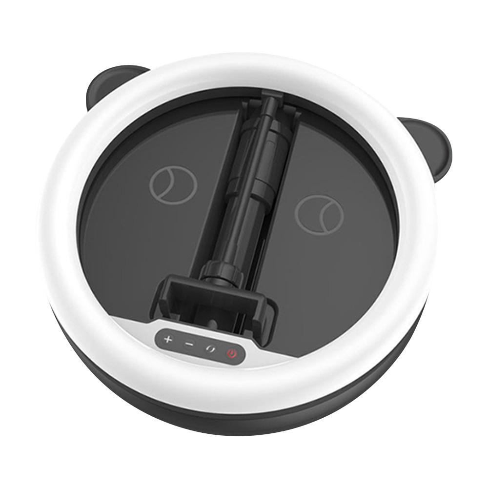 Đèn LED vòng tròn di động có thể gập lại với giá đỡ điện thoại 3 chế độ màu & 10 mức độ sáng để trang điểm