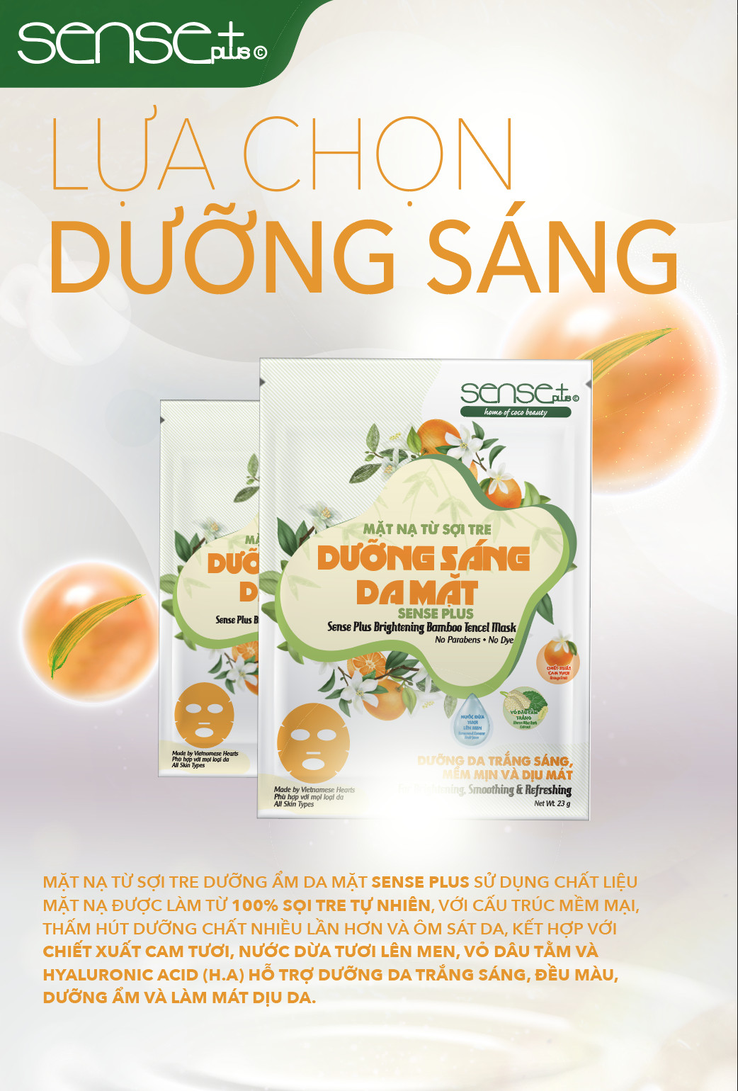 COMBO 10 MIẾNG MẶT NẠ TỪ SỢI TRE DƯỠNG SÁNG SENSE PLUS + TẶNG MẶT NẠ BIOCELL DƯỠNG TRẮNG