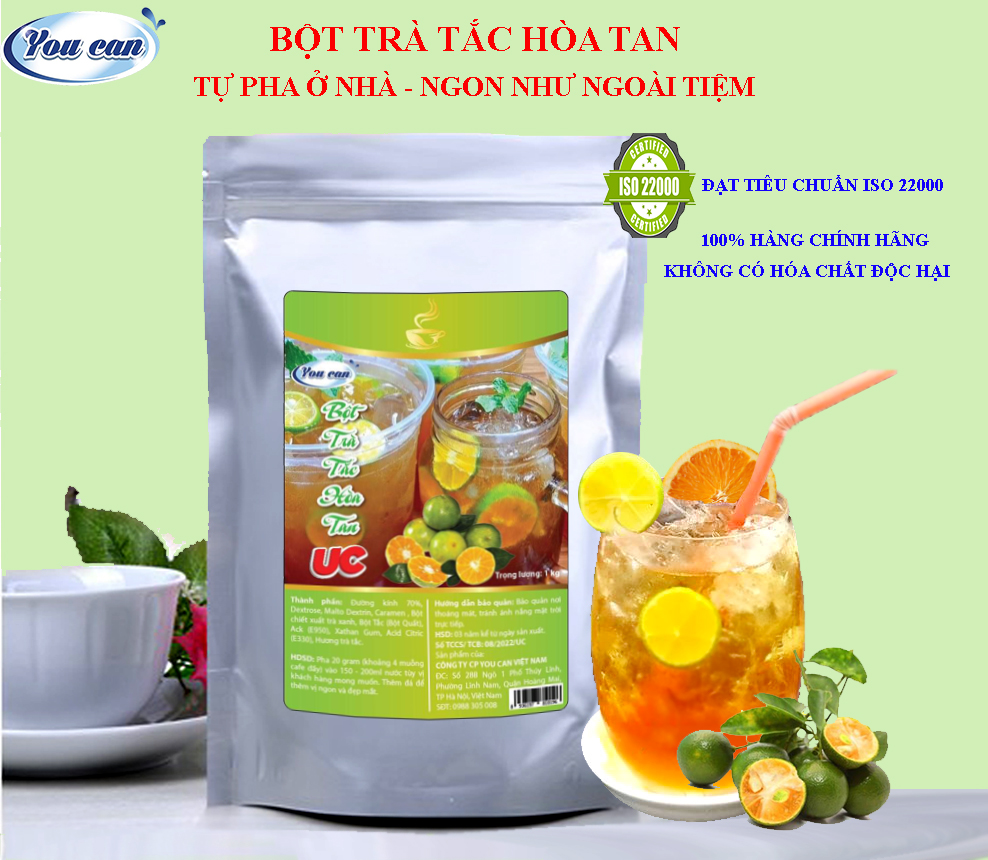 Trà Tắc Hòa Tan UC hàng chính hãng/ Bột trà hoa quả PHA SẴN SIÊU NHANH thơm ngon chuẩn vị.
