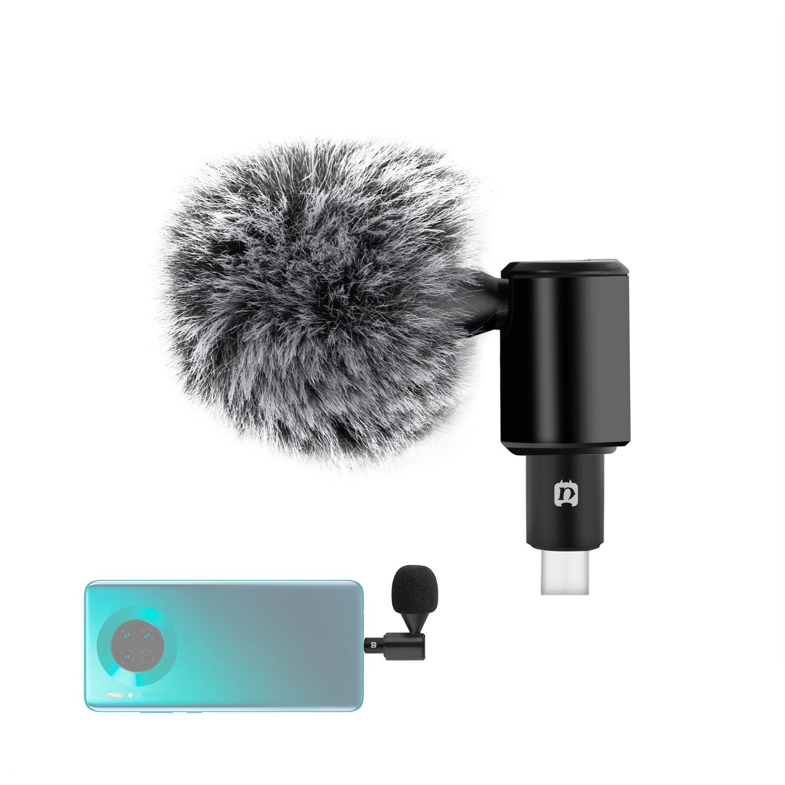 Condenser Microphone Phone Mic Plug and Play for iPhone Black