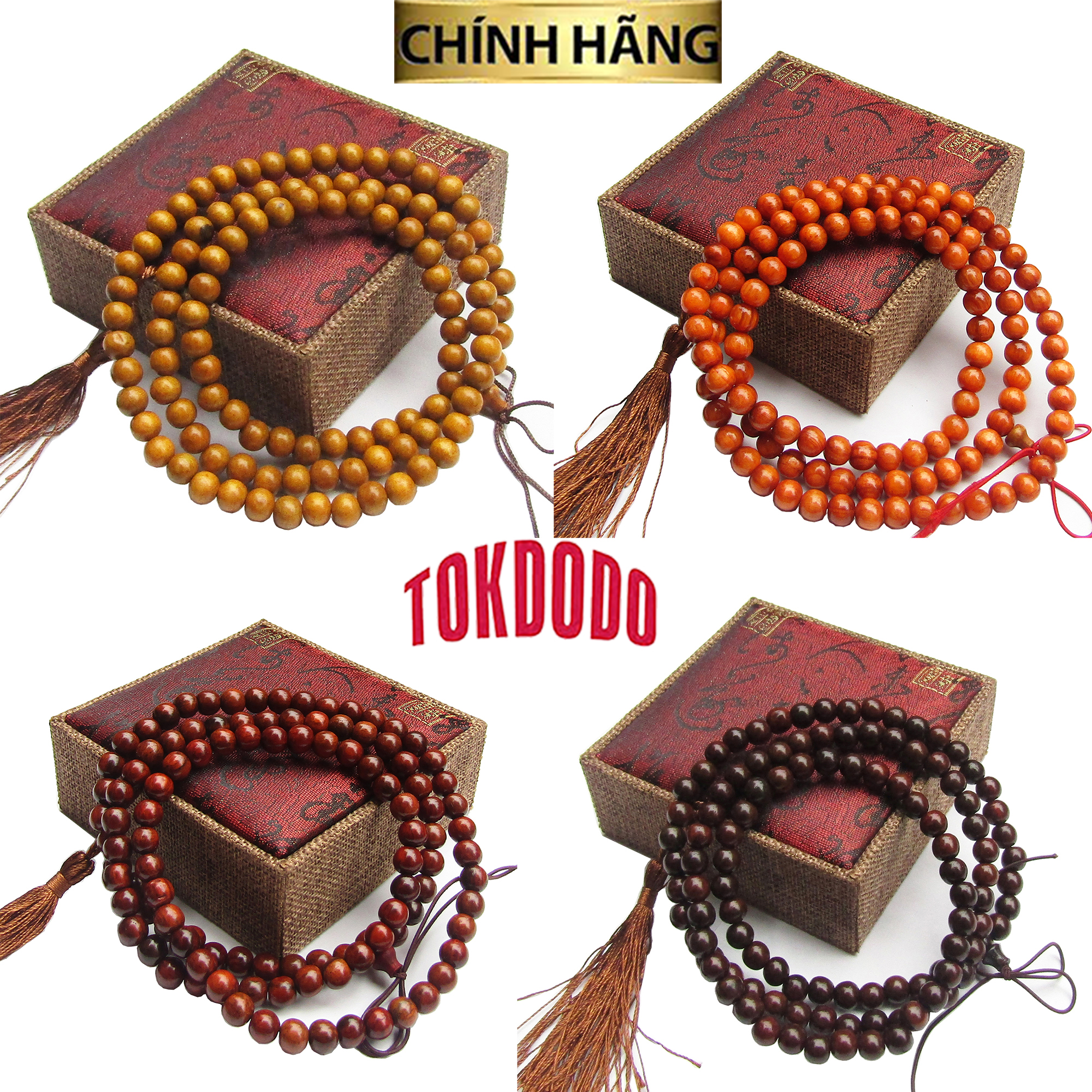 Vòng Gỗ 108 Hạt TOKDODO ( Hạt 8 Ly)