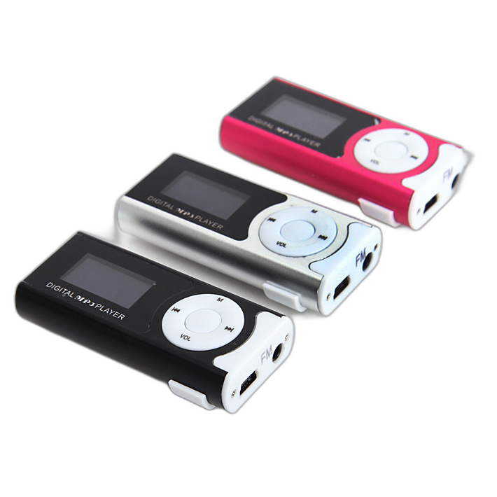 Máy Nghe Nhạc Mp3 Mini Lcd Kẹp Túi Kèm Tai Nghe Nhỏ Gọn Tiện Dụng