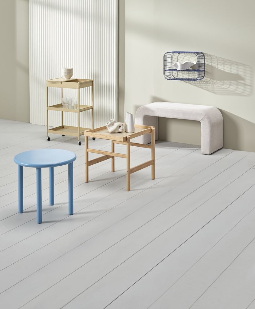 Bàn góc | JYSK Bolbro | gỗ công nghiệp | xanh nhạt | DK45xC42cm