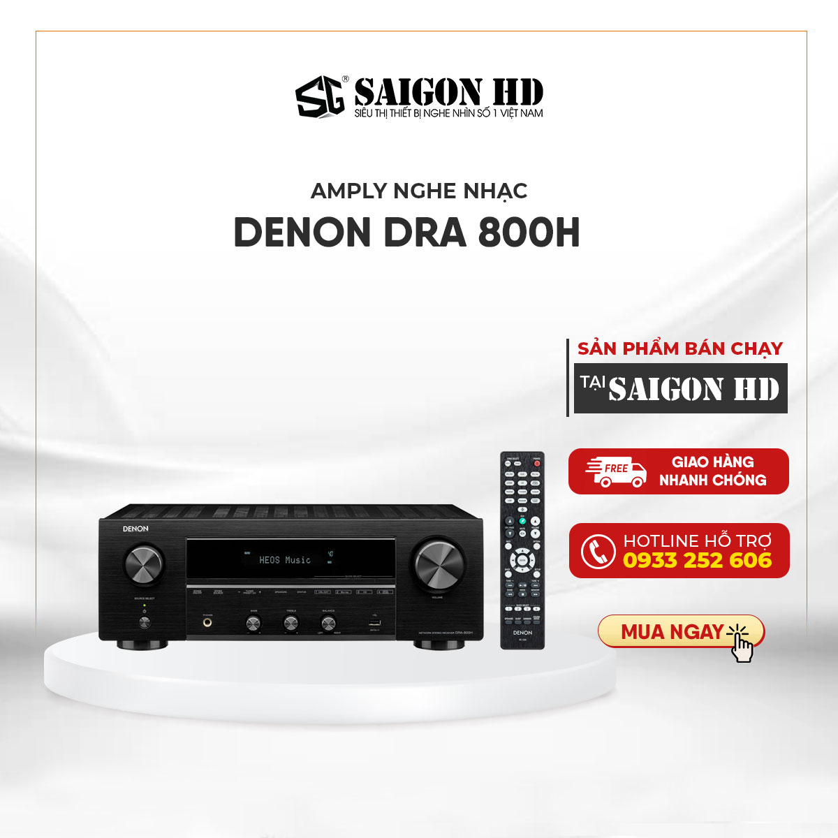 Amply nghe nhạc DENON DRA 800H - Hàng chính hãng, giá tốt