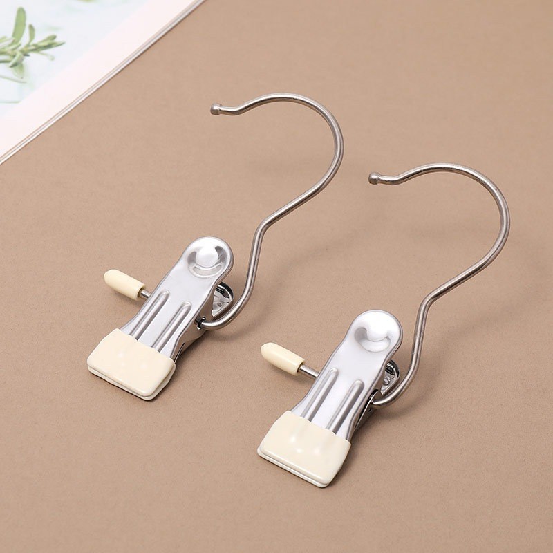 Set 10 Móc Kẹp Treo Quần Áo, Móc Kẹp Đa Năng Chất Liệu Thép Không Gỉ Tiết Kiệm Diện Tích - Giao màu ngẫu nhiên
