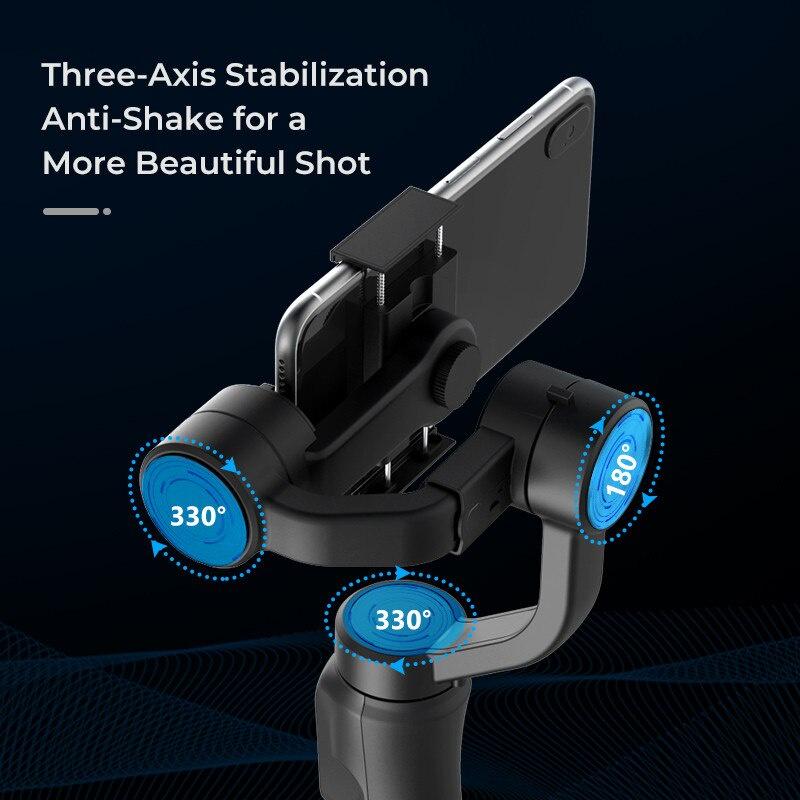 Gimbal chống rung cho điện thoại - Thiết bị cầm tay chống rung tự cân bằng 3 trục - Gậy quay Vlog đa năng tiện lợi