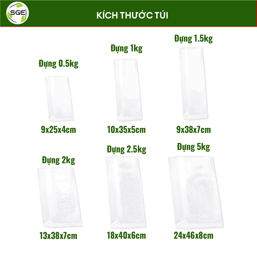 Túi Hút Chân Không Định Hình B1D-Rep Loại Đóng 5kg. Làm Từ Hạt Nhựa Nguyên Sinh Cao Cấp Tiêu Chuẩn Vệ Sinh ATTP, Không Chứa Chất Gây Ung Thư, Dùng Được Trong Lò Vi Sóng. Giá Bán Theo 1kg