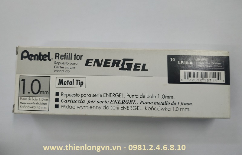 Hộp 12 Ruột bút nước energel Pentel LR10 màu đen 1.0 mm