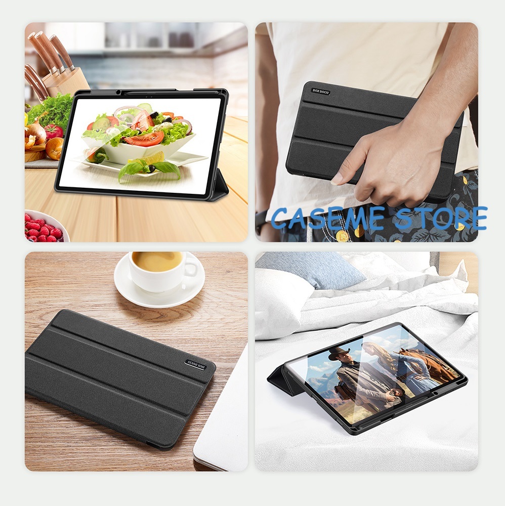 Bao da Dux Ducis Domo dành cho Samsung Galaxy Tab S7 FE  có khay đựng bút - Hàng chính hãng
