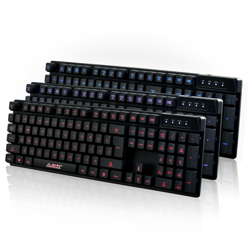 A-Jazz Professional Wired Mechanical Gaming Keyboard 3-color LED Backlight