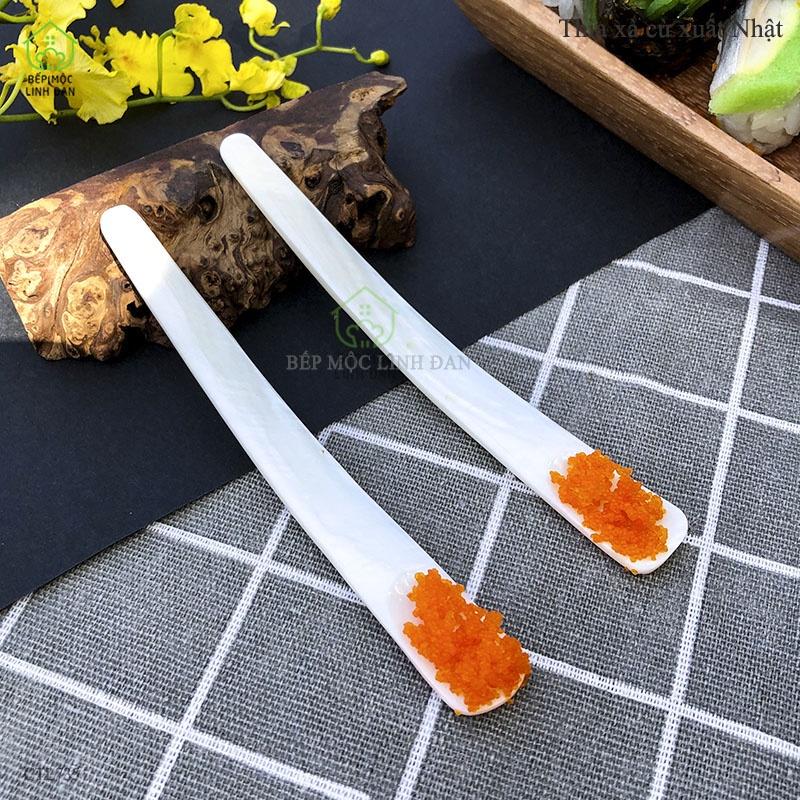 Muỗng xúc gia vị/trứng cá làm từ xà cừ cao cấp_Hàng xuất Nhật
