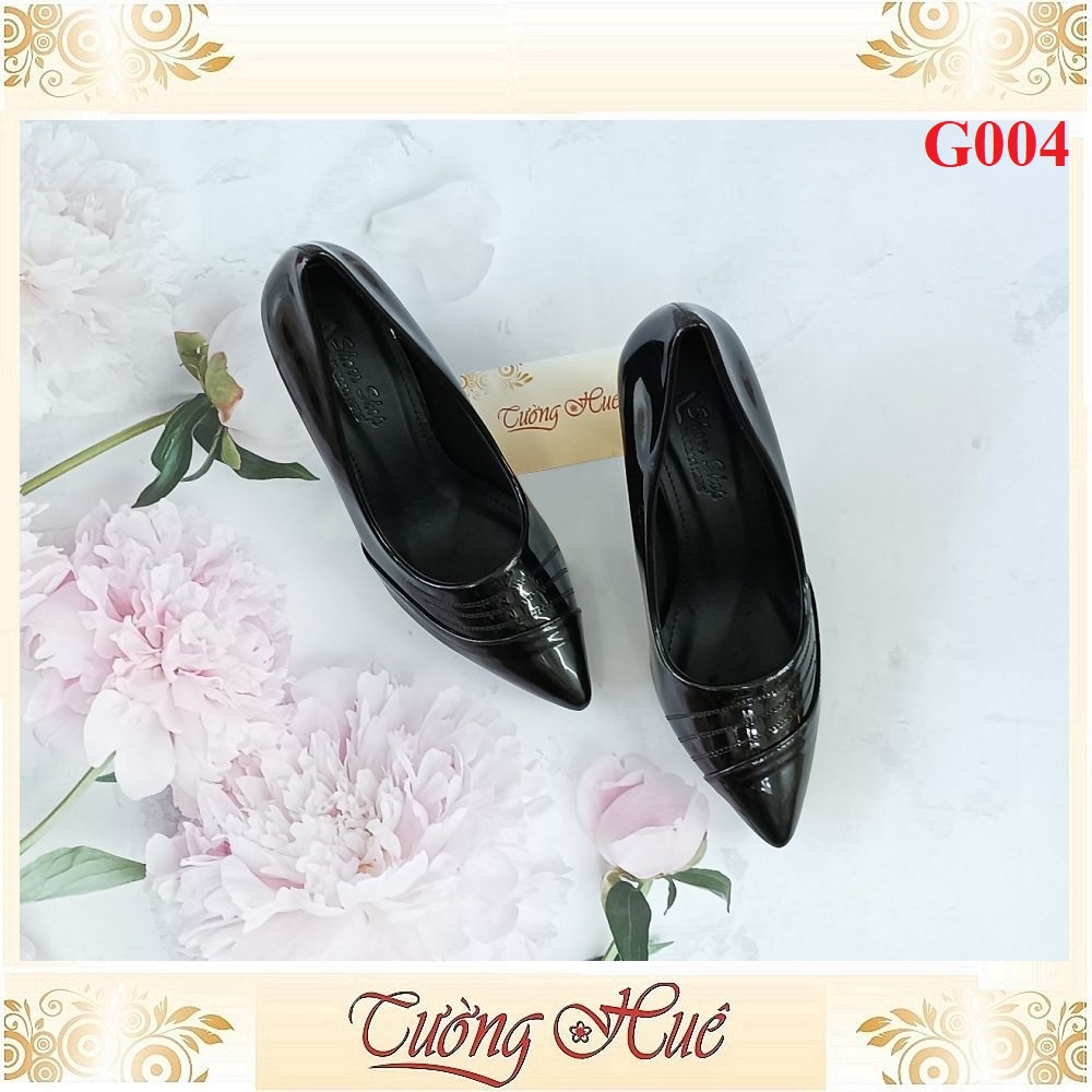 Giày Cao Gót Nữ Da Bóng Mũi Nhọn Gót Trụ Nhỏ Cao 7CM - G004