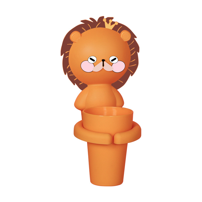 Dụng Cụ Cắm Bàn Chải Và Ly Nhựa Hình Thú Ngộ Nghĩnh Kèm Miếng Dán Siêu Chắc