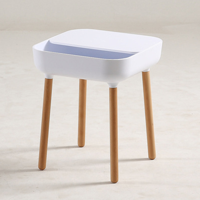 Bàn Trà Phụ Bằng Nhựa Đúc Chân Gỗ Tối Giản Phong Cách Hiện Đại, Kệ Để Đồ Mini Phòng Khách Phòng Ngủ Thời Trang Cecor Cực Đẹp