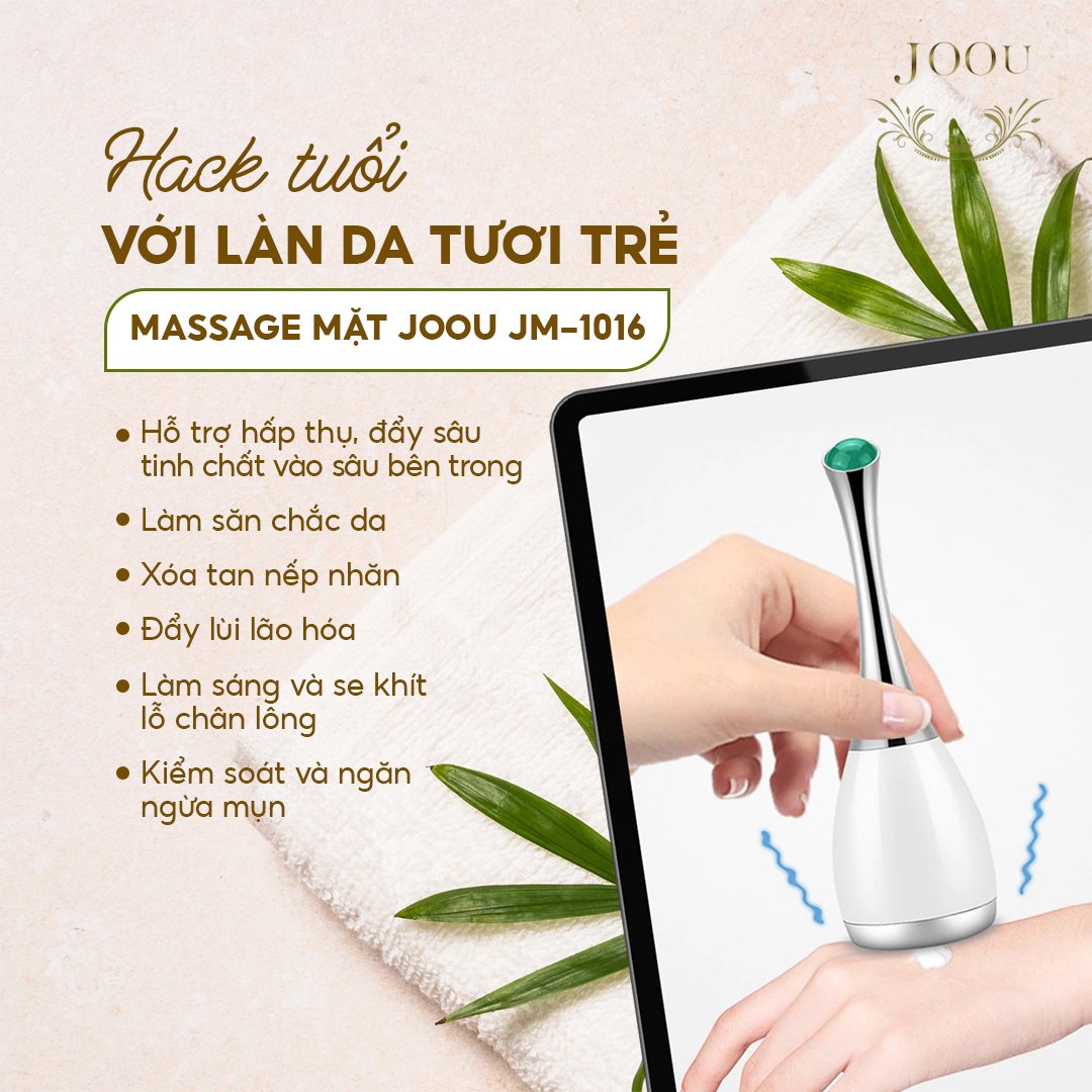 Máy Massage cầm tay làm sáng da ngăn ngừa mụn, kiểm soát dầu, giảm lão hóa JOOU JM1016
