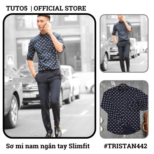 Áo sơ mi nam dài tay cổ tàu công sở hoạt tiết TUTO5 cao cấp chất đẹp Slimfit Shirt kháng khuẩn khử mùi tốt, ít nhăn